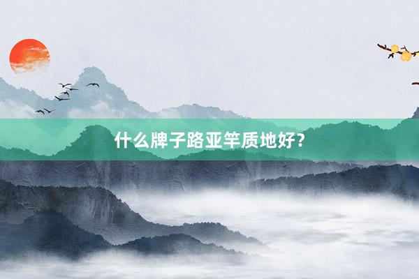 什么牌子路亚竿质地好？